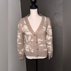 Joie Tan and Cream Cardigan Sweater